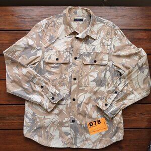 Diesel D78 Camo Military Button Up OverShirt Long Sleeve Men's Size Large Grunge